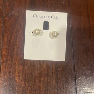 NWT Brand new, never worn Charter Club White Pearl Stud Earrings
